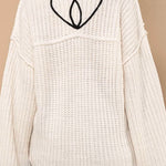 Contrast Yarn Floral Sweater - alldeserved.com