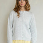 Piper Cardigan in light grey from Things between brand front view