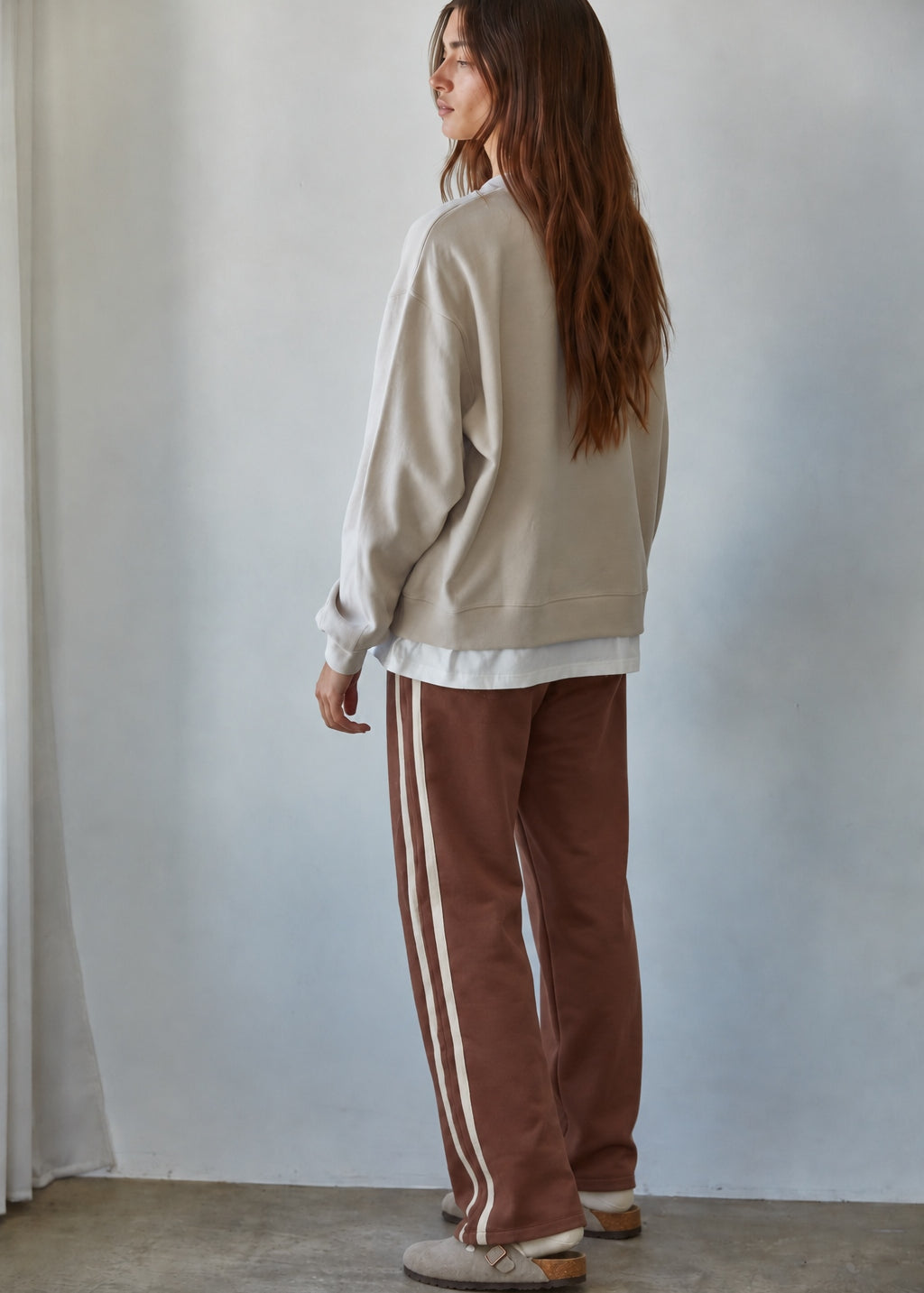 Jetset Layered Twofer Crewneck Sweatshirt – Cream