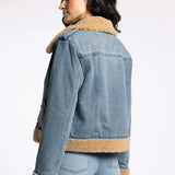 Teddy-Lined Denim Jacket