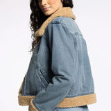 Teddy-Lined Denim Jacket