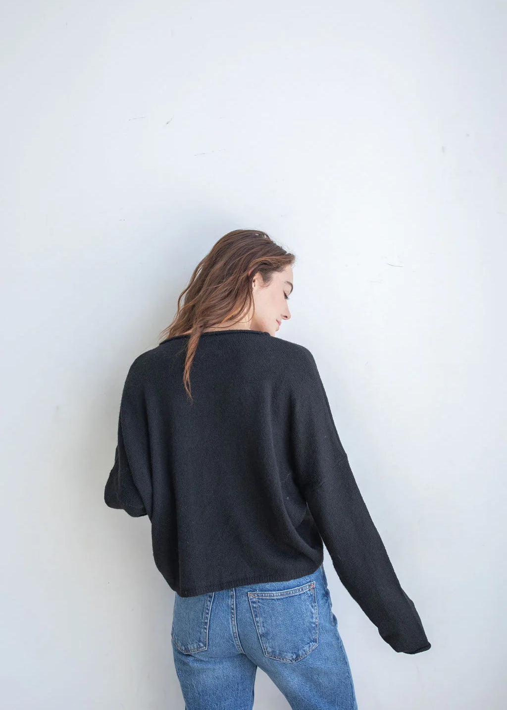 Things Between Piper Cardigan Black - back view
