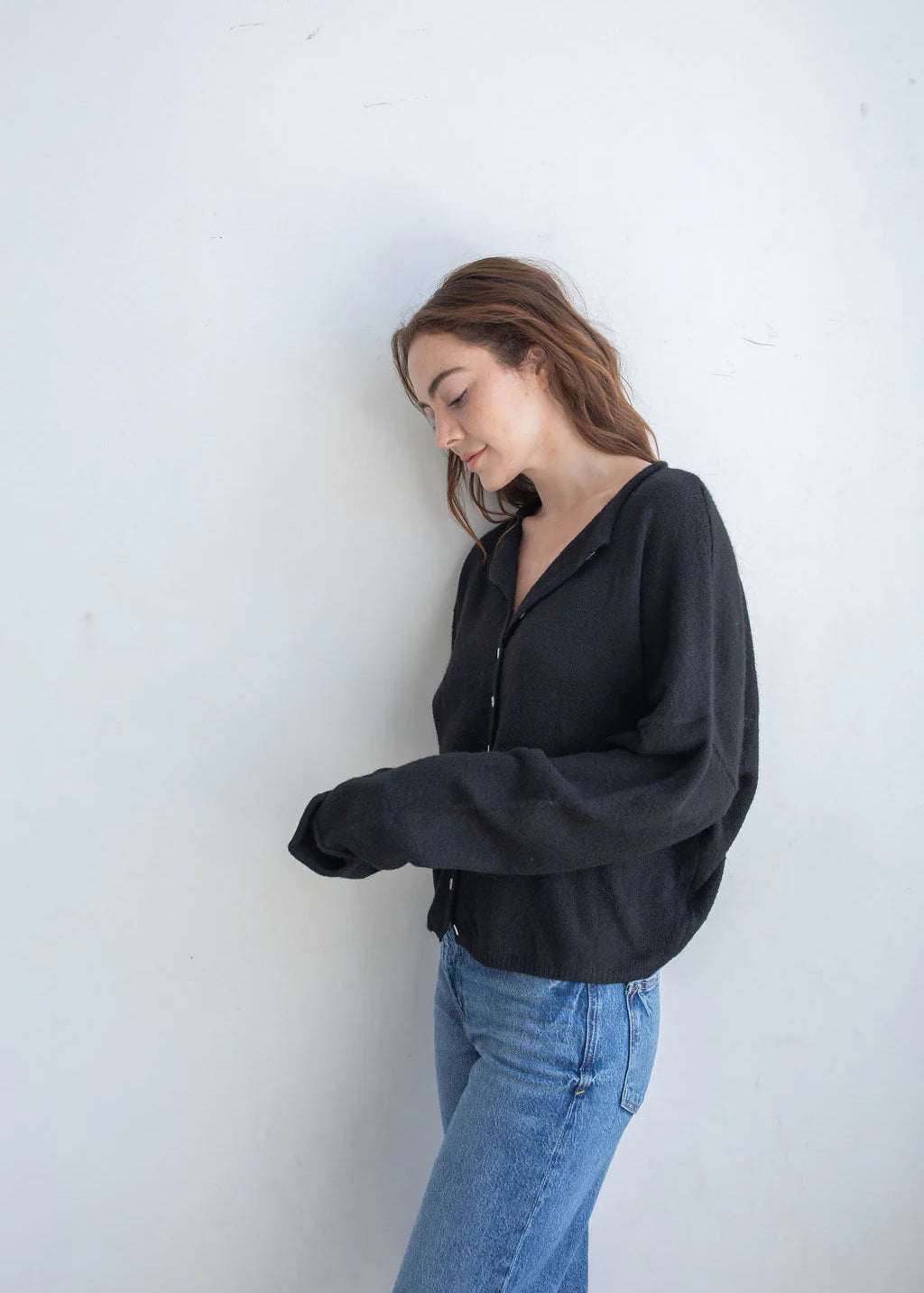 Things Between Piper Cardigan Black - side view
