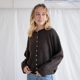 Hailey Button Down Cardigan - Chocolate