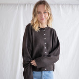 Hailey Button Down Cardigan - Chocolate