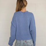 Hailey Button Down Cardigan - Dusty Blue