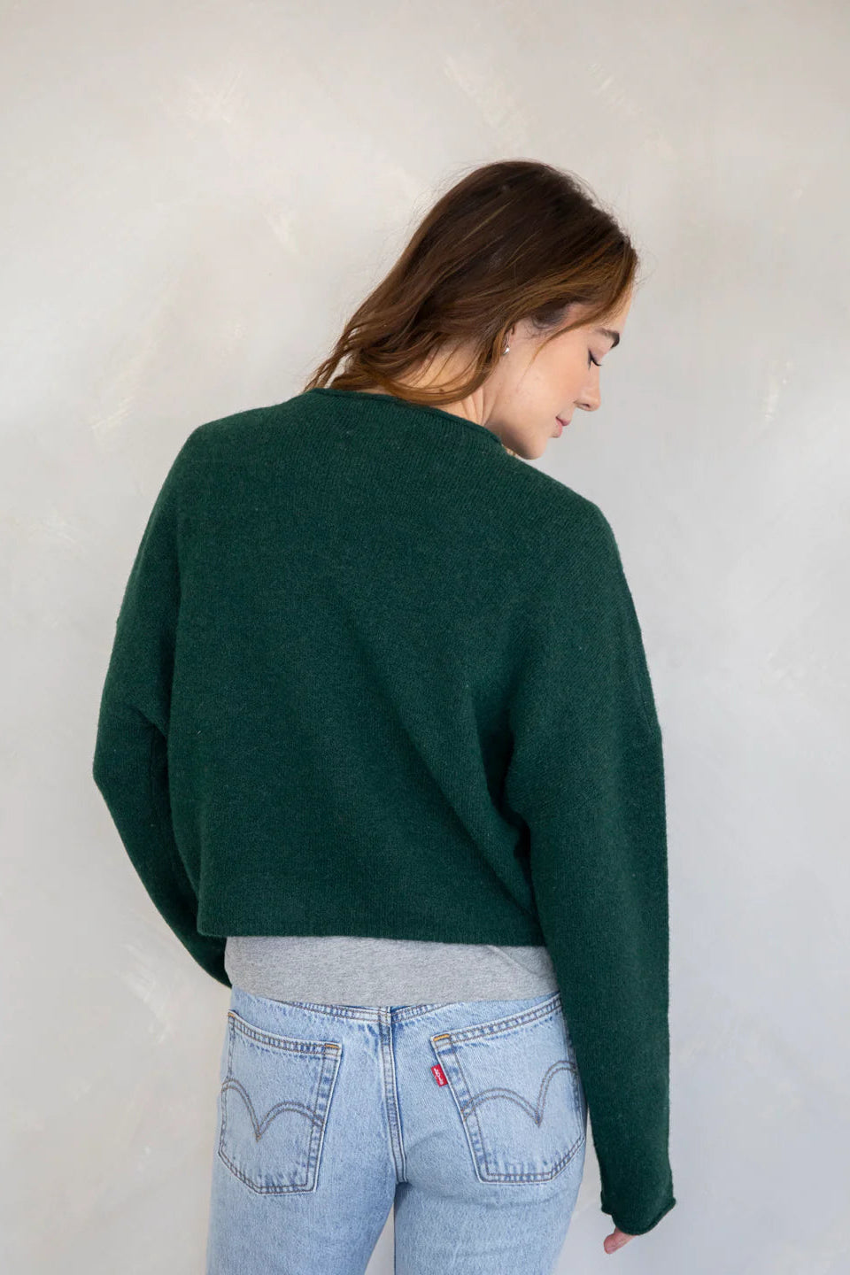 Things Between Piper Cardigan Forest Green - back view