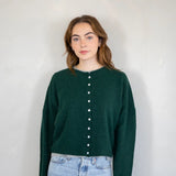 Hailey Button Down Cardigan - Forest Green