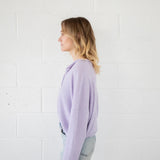 Hailey Button Down Cardigan - Lavender