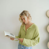 Hailey Button Down Cardigan - Lemongrass