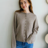 Hailey Button Down Cardigan - Mocha