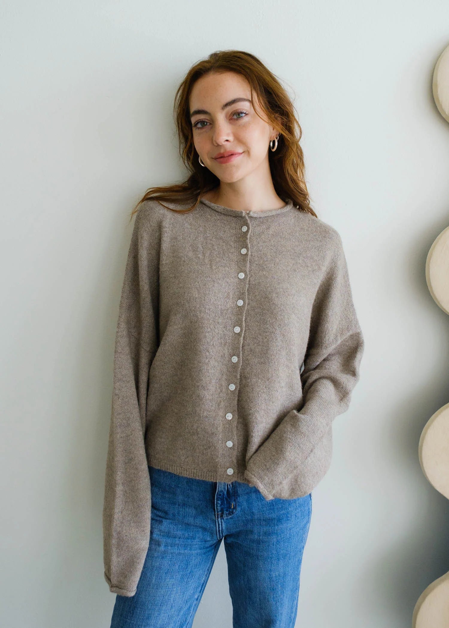 Hailey Button Down Cardigan - Mocha