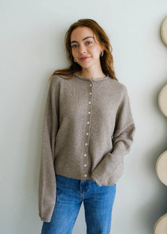 Hailey Button Down Cardigan - Mocha