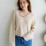 Hailey Button Down Cardigan - Natural
