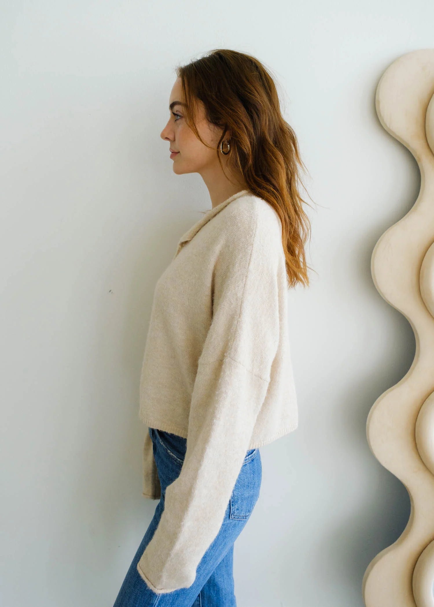 Hailey Button Down Cardigan - Natural