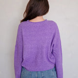 Hailey Button Down Cardigan - Purple
