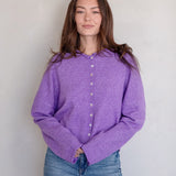 Hailey Button Down Cardigan - Purple