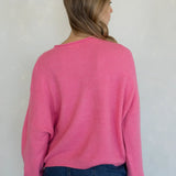 Piper Cardigan - Hailey cardigan  in Rose on a model - back view