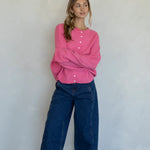 Piper Cardigan - Hailey cardigan  in Rose on a model - full-length outfit view