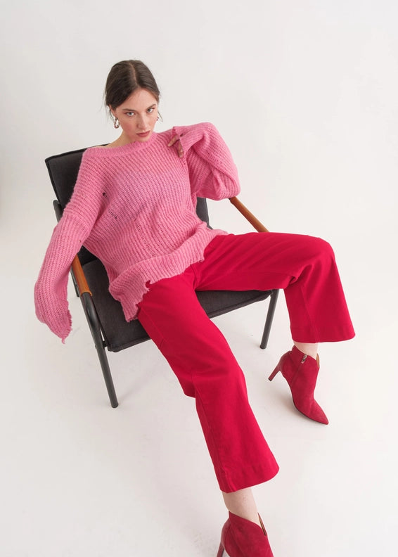 COZY Distressed Loose Pullover Sweater - alldeserved.com