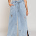 Del Mar Wide Leg Distressed Pants - alldeserved.com