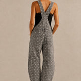 Aaron & Amber Barrel-Leg Denim Overalls – Black Polka Dot