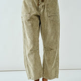Moxie Barrel Eyelet Jeans - Corduroy Olive