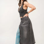 Madi Side Slit Denim Skirt - alldeserved.com