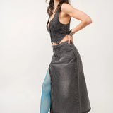 Madi Side Slit Denim Skirt - alldeserved.com