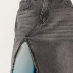 Madi Side Slit Denim Skirt - alldeserved.com