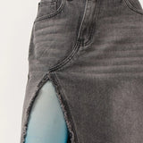 Madi Side Slit Denim Skirt - alldeserved.com