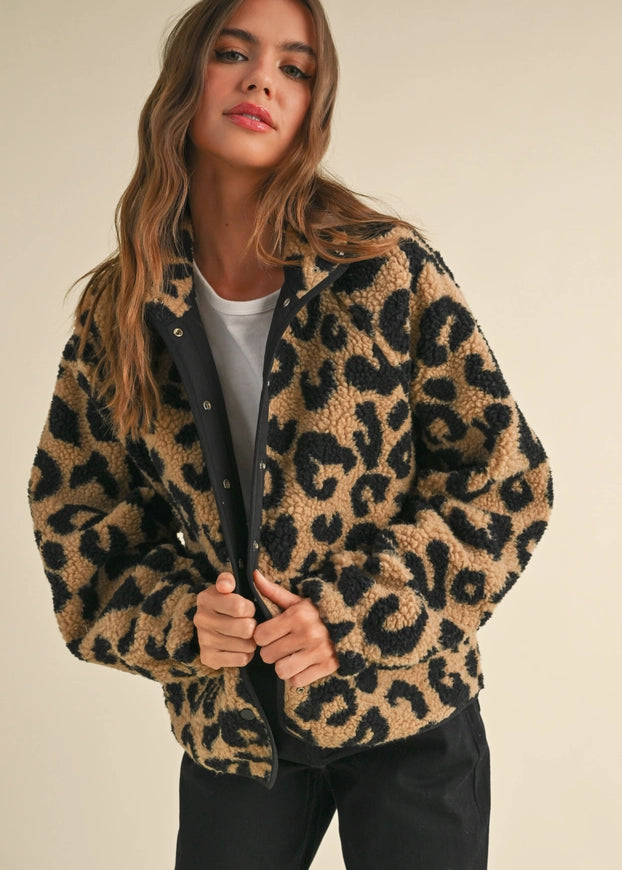 Leopard Print Teddy Jacket - alldeserved.com