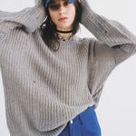 COZY Distressed Loose Pullover Sweater - alldeserved.com