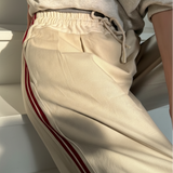 The Brooklin Side-Stripe Pull-On Wide-Leg Pants - Beige