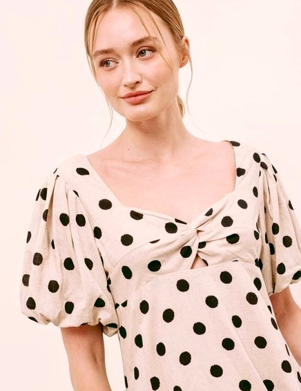 Bianca A-line Polka Dot Midi Dress - alldeserved.com