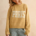 City print casual sweater in Paris butter with relaxed fit and letter front design