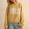 City print casual sweater in Paris butter with relaxed fit and letter front design