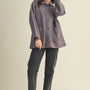 Cozy in stripes button-up jacket in denim combo styled for everyday layering