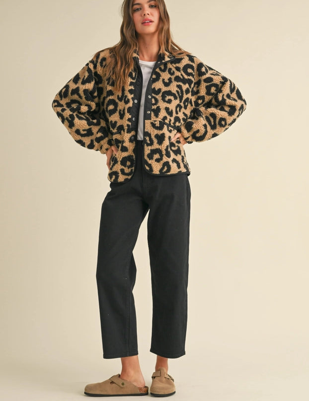 Leopard Print Teddy Jacket - alldeserved.com