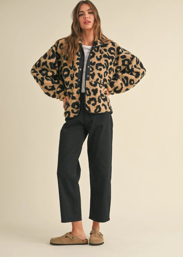 Leopard Print Teddy Jacket - alldeserved.com