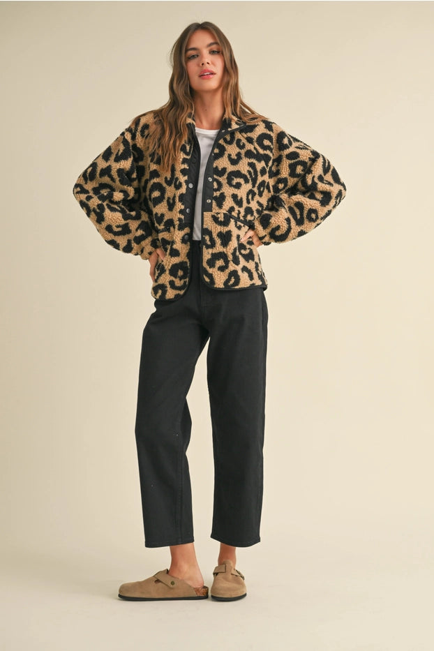 Leopard Print Teddy Jacket - alldeserved.com