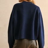 City Print Casual Sweater - New York Navy