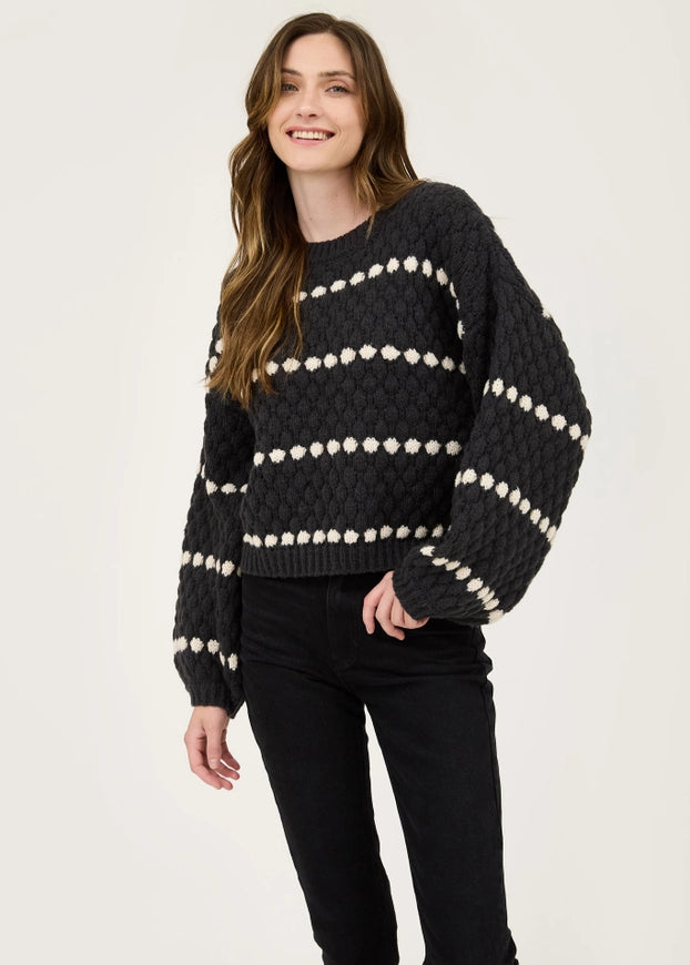Textured Knit Balloon Sleeve Sweater - alldeserved.com