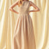 Darcy smocked stripe maxi dress in brown - front view