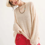 COZY Distressed Loose Pullover Sweater - alldeserved.com
