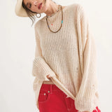 COZY Distressed Loose Pullover Sweater - alldeserved.com