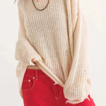 COZY Distressed Loose Pullover Sweater - alldeserved.com