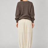 Double Bubble Striped Satin Balloon Pants – Beige