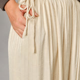 Double Bubble Striped Satin Balloon Pants – Beige