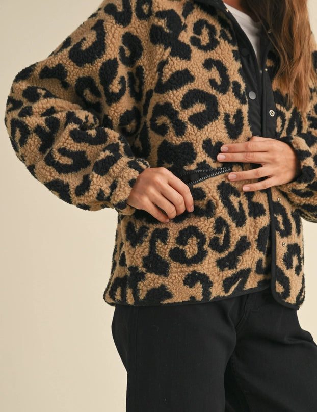 Leopard Print Teddy Jacket - alldeserved.com